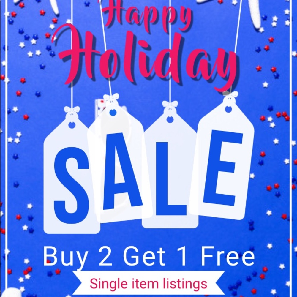 Buy 2 get 1 free all single item listings